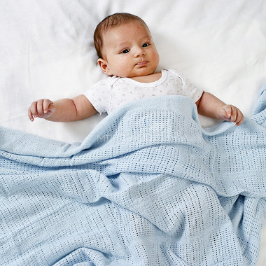 Одеяло Baby Nice детское вязанное 90х118 В ассортименте (голубой, розовый, молочный) 1