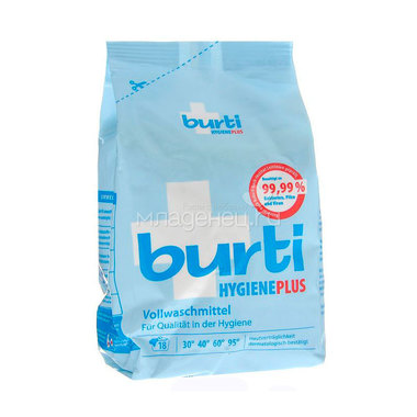 Стиральный порошок Burti для белого белья с дезинфицирующим эффектом 1,1 кг 0