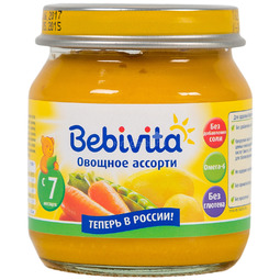 Пюре Bebivita овощное 100 гр Овощное ассорти (с 7 мес)