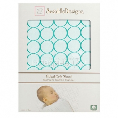 Простынь SwaddleDesigns Fitted Crib Sheet Turquoise Stripe 0