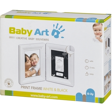 Рамочка Baby Art PRINT Frame двойная Белый с черным 3