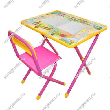 Набор мебели стол и стул Дэми №1 Розовый Книга 0