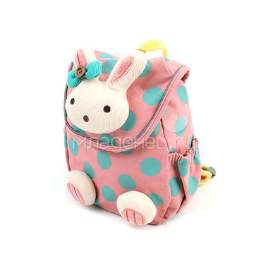 Рюкзак детский Winghouse с игрушкой и поводком 21х23х9см Зайка Светло-Розовый 0