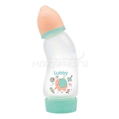 Бутылочка Lubby с силиконовой соской Антивздутик 250 мл (с 0 мес) 1