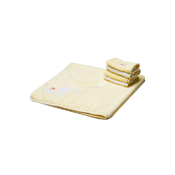 Комплект Spasilk Спэсилк Полотенце с капюшоном и 4 салфетки (махра), цвет желтый 