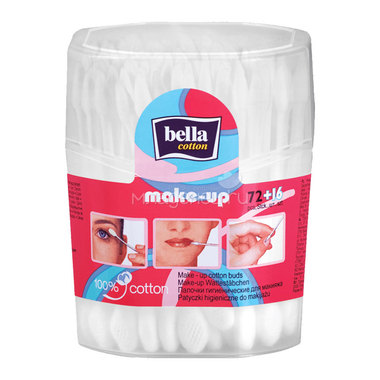 Ватные палочки Bella cotton Для макияжа make-up 72+16 шт 0