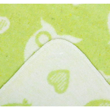 Одеяло Споки Ноки хлопковое подарочная упаковка Совы и сердечки Салатовый 2
