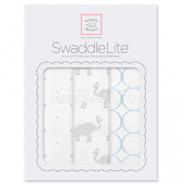 Набор пеленок SwaddleDesigns SwaddleLite PB Elephant/Chickies 0