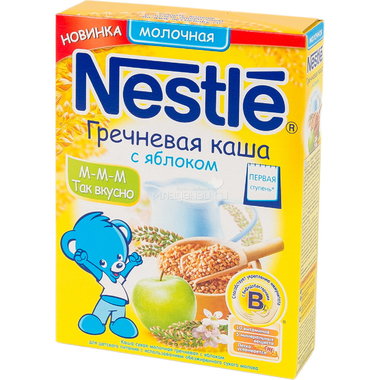 Каша Nestle молочная 250 гр гречневая c яблоком (1 ступень) 0