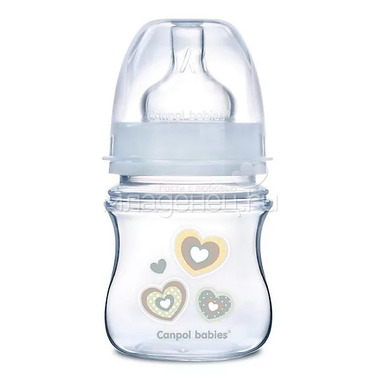 Бутылочка Canpol Babies с широким горлышком 120 мл (с 0 мес) белая 0