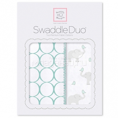 Набор пеленок SwaddleDesigns Swaddle Duo SC Elephant & Chickies Mod Duo 0
