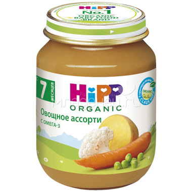 Пюре Hipp овощное 125 гр Овощное ассорти (с 7 мес) 0