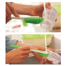 Щеточка MAM Soft Brush Для мытья бутылочек и сосок (с 0 мес) бело-зеленая