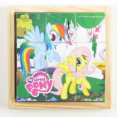 Деревянные кубики Играем вместе My Little Pony (9 кубиков) 0