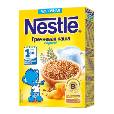 Каша Nestle молочная 220 гр Гречневая с курагой (1 ступень) 0