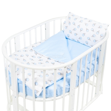 Комплект постельного белья Sweet Baby Yummy в круглую/овальную кровать 4 предмета Blu Голубой 0