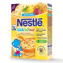 Каша Nestle Шагайка молочная 200 гр 5 злаков с фруктами и клубникой (с 12 мес)