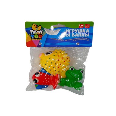 Игрушки для ванной Bondibon Рак, Лягушка, Морской ёж 0
