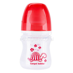 Бутылочка Canpol Babies с широким горлышком 120 мл (с 3 мес) красная
