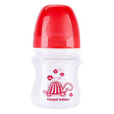 Бутылочка Canpol Babies с широким горлышком 120 мл (с 3 мес) красная 0