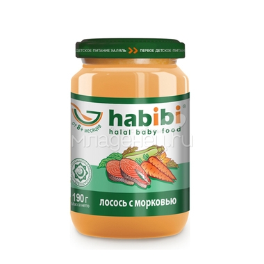 Пюре Habibi рыбное с овощами 190 гр Лосось с морковью (с 8 мес) 0