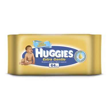 Салфетки влажные Huggies  Extra Gentle с витамином E 64 шт 0