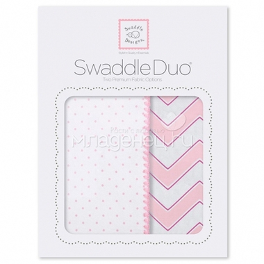 Набор пеленок SwaddleDesigns Swaddle Duo Pink Classic Chevron 0