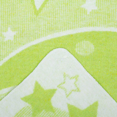 Одеяло Споки Ноки хлопковое подарочная упаковка отделка оверлок Дизайн Луна и малыш Салатовый 2