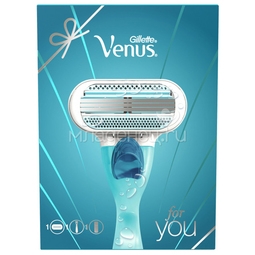 Подарочный набор Venus  Snap Embrace Бритва с 1 сменной кассетой + Satin Care Гель для бритья для чувствительной кожи 75 мл