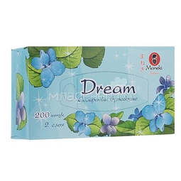 Салфетки бумажные Maneki Dream 2 слоя белые (200 шт в коробке)