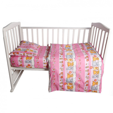 Комплект постельного белья детский Bambola Ясли Розовый 0