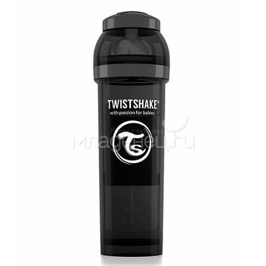 Бутылочка Twistshake 330 мл Антиколиковая (с 0 мес) черная 1