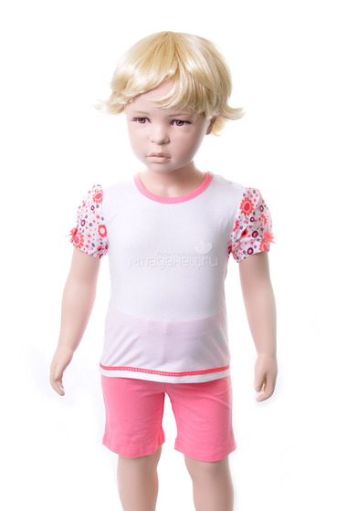 Комплект Veneya Венейя (футболка+шорты) для девочки, цвет белый  0