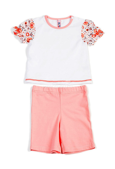 Комплект Veneya Венейя (футболка+шорты) для девочки, цвет белый  2