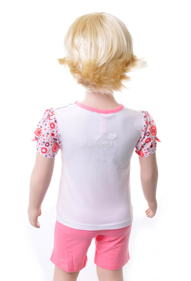 Комплект Veneya Венейя (футболка+шорты) для девочки, цвет белый  1