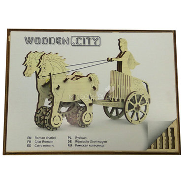 Механическая модель Wooden City Римская колесница (69 деталей) 0