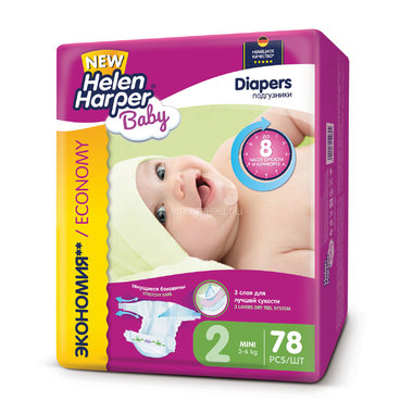 Подгузники Helen Harper Baby Mini 3-6 кг. (78 шт.) Размер 2 0