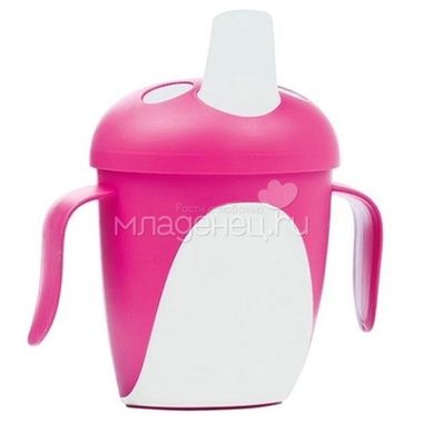 Чашка-непроливайка Canpol Babies С ручками 240 мл (с 9 мес) розовая 0