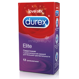 Презервативы Durex Elite сверхтонкие 12 шт