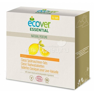 Таблетки для посудомоечной машины Ecover Essential Классические 1.4кг 0