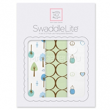 Набор пеленок SwaddleDesigns SwaddleLite Cute & Calm Kiwi 0