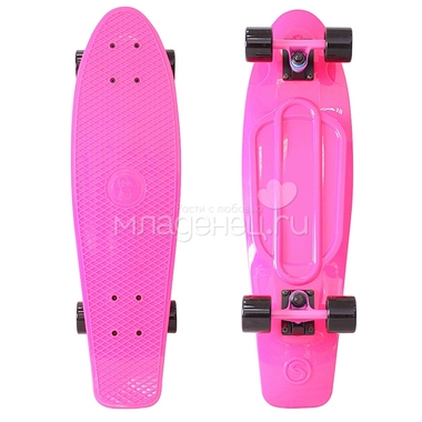 Скейтборд Y-SCOO Big Fishskateboard 27" винил 68,6х19 с сумкой Pink/Black 0