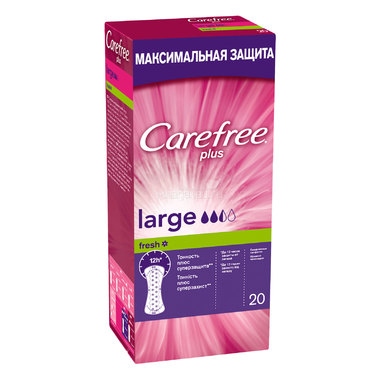 Прокладки гигиенические Carefree plus Large Fresh ежедневные ароматизированные 20 шт 0