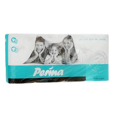 Туалетная бумага Perina Perfect White (3 слоя) 8 шт 0