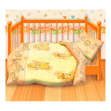 Комплект постельного белья Непоседа бязь Кошки-мышки КДКм-1 Мишутки желтый 0