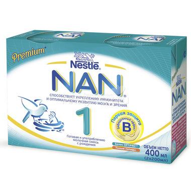 Молочная смесь Nestle NAN Premium 200 гр*2 шт готовая к употреблению №1 (с 0 мес) 0
