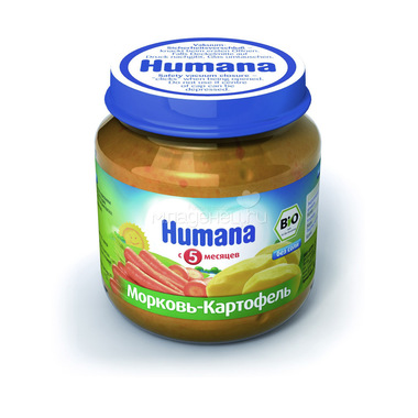 Пюре Humana овощное 125 гр Морковь  картофелем (с 5 мес) 0