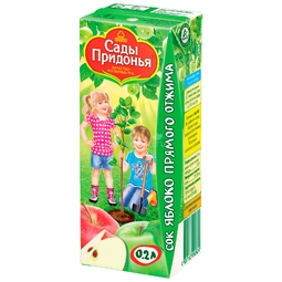 Сок Сады Придонья 200 мл (тетрапак) Яблоко прямого отжима (3 мес)