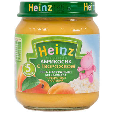 Пюре Heinz фруктовое 120 гр Абрикосики с творожком (с 5 мес) 0