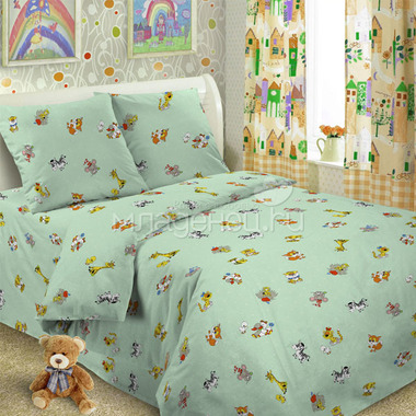 Комплект постельного белья детский Letto в кроватку BG-36 Зеленый 0